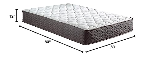 Swiss Ortho Sleep 12" Inch Memory Foam and Innerspring Hybrid Mattress for Cool Sleep & Pressure Relieving Bliss, Medium-Firm Plush Mattress/CertiPUR-US Certified/Bed-in-a-Box, Queen,White