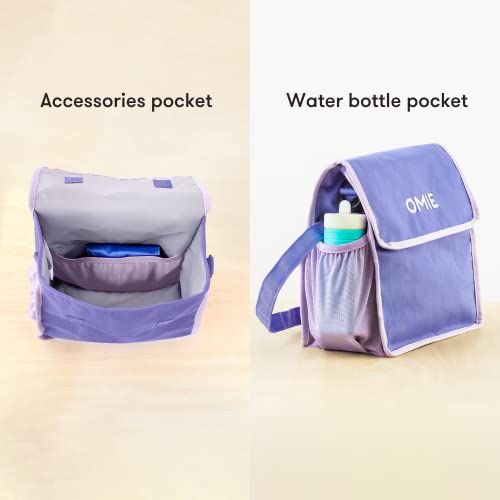 OmieBox Lunch Bag - Washable, Foldable, Durable, WaterResistant Fabric with Interior Pocket and External Bottle Holder.