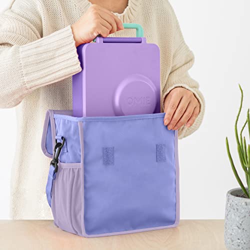 OmieBox Lunch Bag - Washable, Foldable, Durable, WaterResistant Fabric with Interior Pocket and External Bottle Holder.