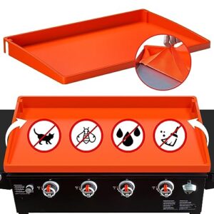 likjhbn 28 inch griddle cover for blackstone, full wrap-around silicone grill mat blackstone accessories top protective cooking surface protector outdoor-orange gjd-28-c