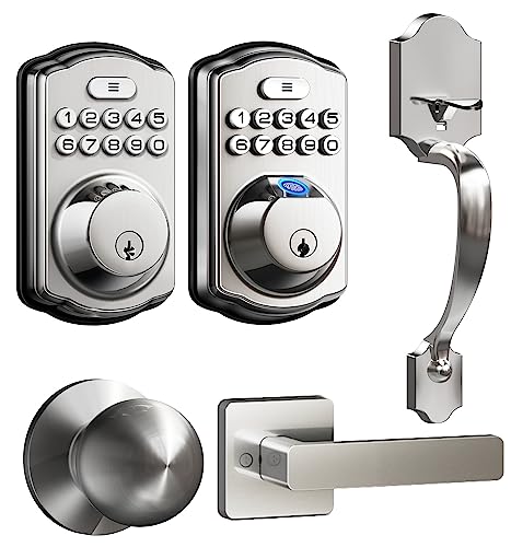 Veise KS02D and KS01C Door Lock with Handle Set Bundle