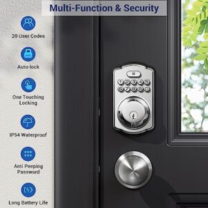 Veise KS02D and KS01C Door Lock with Handle Set Bundle