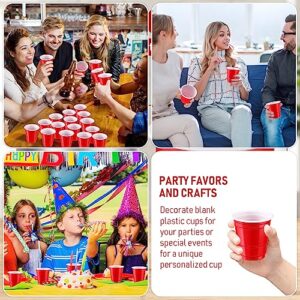 Uiifan 500 Pcs Disposable Party Plastic Cups Bulk Red Disposable Drinking Cups For Coffee Cocktail for Christmas Halloween Party Wedding Baby Shower Events BBQ Home Use(Red, 2 oz)