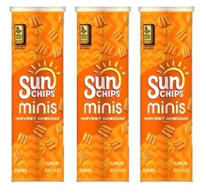 sunchips harvest cheddar minis, 3.75 oz canisters, 3 pack