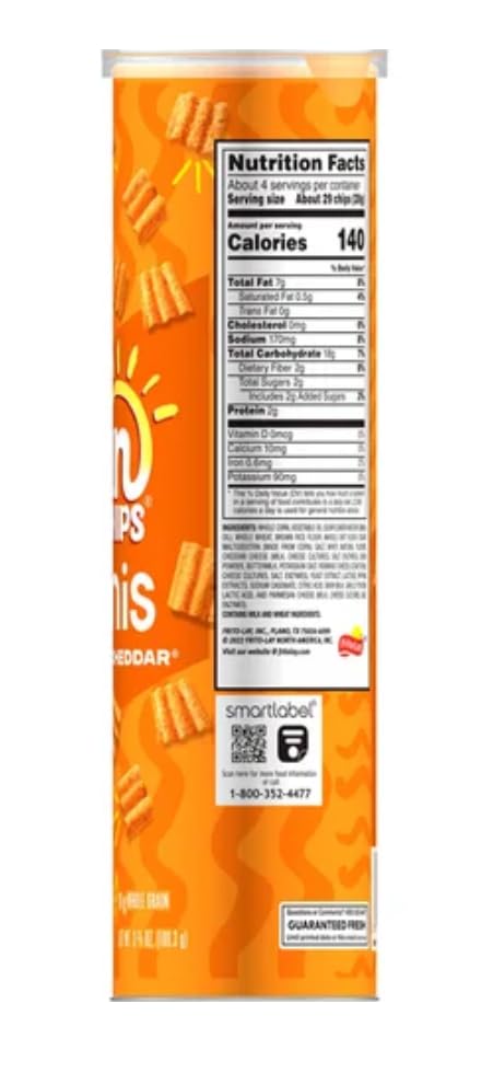 Sunchips Harvest Cheddar Minis, 3.75 oz Canisters, 3 Pack