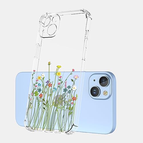 GTBDEKI Phone Case for Realme C20/Realme C20A/Realme C11 2021 Case RMX3063 Case with Screen Protector, Clear Case with Flower Garden Patterns Protective Phone Cover for Oppo Realme C20 Flower Bouquet