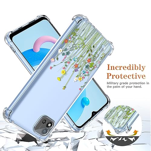 GTBDEKI Phone Case for Realme C20/Realme C20A/Realme C11 2021 Case RMX3063 Case with Screen Protector, Clear Case with Flower Garden Patterns Protective Phone Cover for Oppo Realme C20 Flower Bouquet