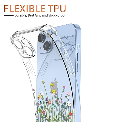 GTBDEKI Phone Case for Realme C20/Realme C20A/Realme C11 2021 Case RMX3063 Case with Screen Protector, Clear Case with Flower Garden Patterns Protective Phone Cover for Oppo Realme C20 Flower Bouquet