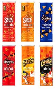 sunchips, cheetos, and doritos variety pack, minis canisters, 6 pack