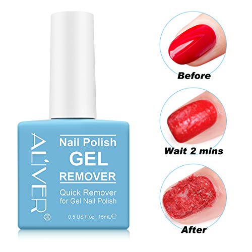 Nail Polish Remover, Gel Polish Remover for Nails with Cuticle Pusher and Nail Polish Scraper, Remove Gel Nail Polish Fast in 2-5 Minutes, No Need For Foil, Soaking Or Wrapping