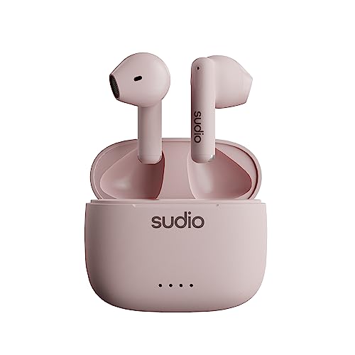 Sudio A1 True Wireless Earbuds Bluetooth 5.3 Headphones Touch Control with Wireless Charging Case Compact IPX4 Waterproof Open-Ear Built-in Mic Headset Premium Crystal Sound