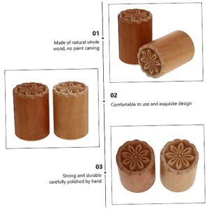 UPKOCH 6 Pcs baking stamp mooncake maker cutter pottery tool Moon Cake Maker Tool DIY Baking Mold cookies dough cookie embosser mooncake stampers moon cake stamp pastry wooden Masher