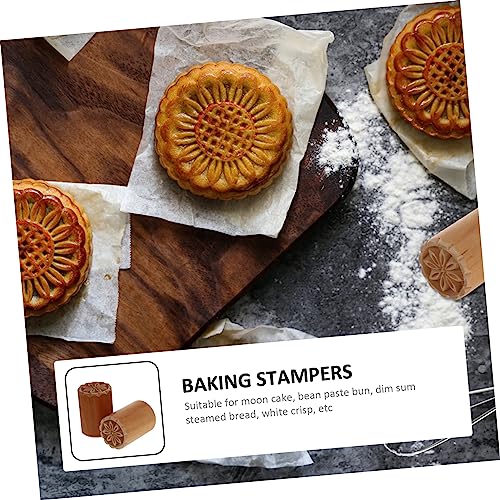 UPKOCH 6 Pcs baking stamp mooncake maker cutter pottery tool Moon Cake Maker Tool DIY Baking Mold cookies dough cookie embosser mooncake stampers moon cake stamp pastry wooden Masher