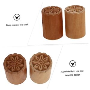 UPKOCH 6 Pcs baking stamp mooncake maker cutter pottery tool Moon Cake Maker Tool DIY Baking Mold cookies dough cookie embosser mooncake stampers moon cake stamp pastry wooden Masher