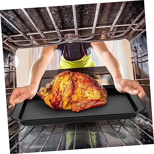 UPKOCH 4 Pcs cake pan stainless steel cooking trays baking pan oven roasting pan black toaster oven nonstick bakeware pan baking tray for oven cookie Multifunction Non-stick coating