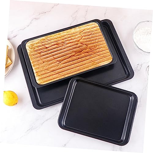 UPKOCH 4 Pcs cake pan stainless steel cooking trays baking pan oven roasting pan black toaster oven nonstick bakeware pan baking tray for oven cookie Multifunction Non-stick coating