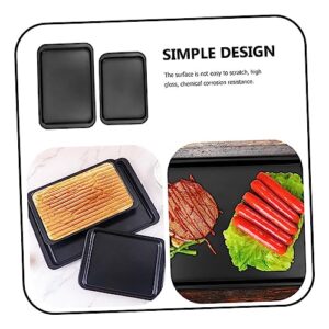 UPKOCH 4 Pcs cake pan stainless steel cooking trays baking pan oven roasting pan black toaster oven nonstick bakeware pan baking tray for oven cookie Multifunction Non-stick coating