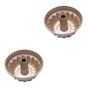 upkoch 2pcs cake mold baking dishes for oven round cake baking fluted cake pan nonstick fluted tube pan cookie cutters cupcake diy kitchen gadget baking supplies biscuit non-stick coating