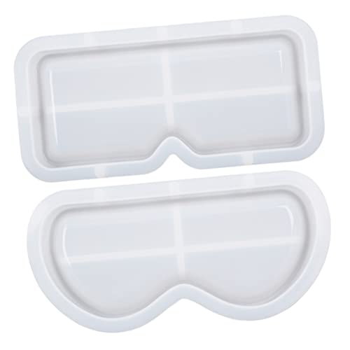 ULDIGI 2pcs Resin Glasses Holder Resin Crafts Silicone Mold Coaster Resin Mold Eyeglasses Container Mold Candle Resin Mold Epoxy Resin Crafts Silicone Tray Molds DIY Glasses Mold Jewelry