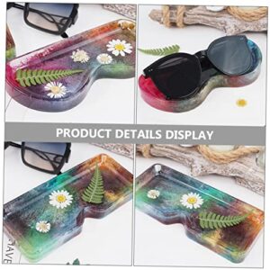 ULDIGI 2pcs Resin Glasses Holder Resin Crafts Silicone Mold Coaster Resin Mold Eyeglasses Container Mold Candle Resin Mold Epoxy Resin Crafts Silicone Tray Molds DIY Glasses Mold Jewelry