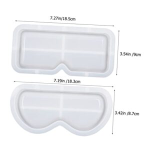 ULDIGI 2pcs Resin Glasses Holder Resin Crafts Silicone Mold Coaster Resin Mold Eyeglasses Container Mold Candle Resin Mold Epoxy Resin Crafts Silicone Tray Molds DIY Glasses Mold Jewelry