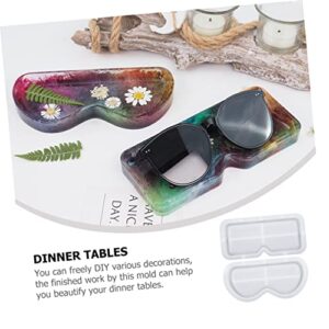 ULDIGI 2pcs Resin Glasses Holder Resin Crafts Silicone Mold Coaster Resin Mold Eyeglasses Container Mold Candle Resin Mold Epoxy Resin Crafts Silicone Tray Molds DIY Glasses Mold Jewelry