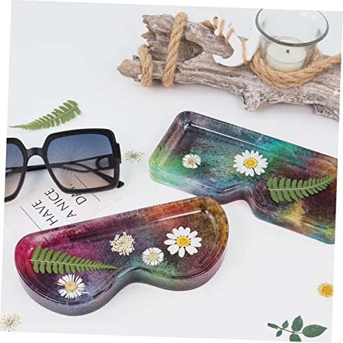 ULDIGI 2pcs Resin Glasses Holder Resin Crafts Silicone Mold Coaster Resin Mold Eyeglasses Container Mold Candle Resin Mold Epoxy Resin Crafts Silicone Tray Molds DIY Glasses Mold Jewelry