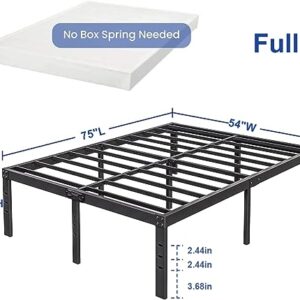 Bed Frame Full Size Storage 14 inch Tall,Platform Metal BedFrame for Kids Boys Girls, Heavy Duty Slats Support,No Box Spring Needed, Easy Assembly, Noise Free, Black (Full, 14in)