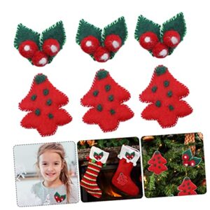 Garneck 10pcs Wool Felt Poke Fun Christmas Decor Christmas Tree Ornaments Home Decorations DIY Xmas Decorations Art Crafts Christmas Felt Tree Hair Pin Felt Charm Hand-Made Adornment