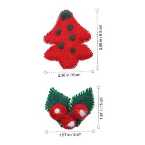 Garneck 10pcs Wool Felt Poke Fun Christmas Decor Christmas Tree Ornaments Home Decorations DIY Xmas Decorations Art Crafts Christmas Felt Tree Hair Pin Felt Charm Hand-Made Adornment