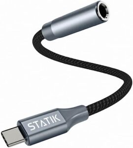 statik usb-c to 3.5mm audio adapter - aux to usb c headphone adapter jack converter, premium headphone jack adapter for usb c devices, maximum audio quality, high-fidelity sound anywhere