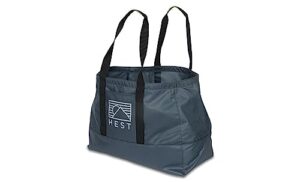 hest tote 50 - camp carry all bag - durable outdoor ready camping tote bag - carry straps and exterior pocket - 50 liter capacity