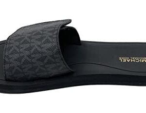 Michael Kors MK Signature Logo Print Wade Slide (Black, 11, us_footwear_size_system, adult, women, numeric, medium, numeric_11)