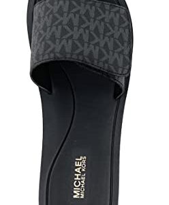 Michael Kors MK Signature Logo Print Wade Slide (Black, 11, us_footwear_size_system, adult, women, numeric, medium, numeric_11)