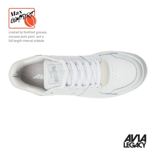 Avia 816 Men’s Basketball Shoes, Low Top Retro Sneakers for Indoor or Outdoor, Street or Court - White, 9 Medium