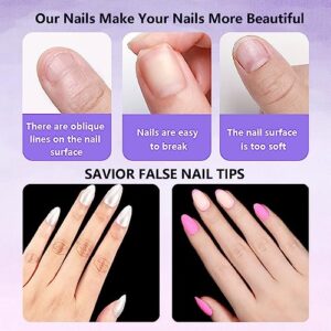 240pcs Short Almond Nail Tips,Almond Nails Pre-shaped Half Matte False Nail,Tip Kit for Soak Off Nail Extensions for Home Salons DIY Nail Art,Soft Gel Nail Tips,(12size)