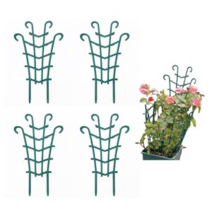 Mini Garden Trellis for Indoor and Outdoor Climbing Plants - Stackable Plant Trellis - Plastic Potted Plant Support (8, Horn Shape)