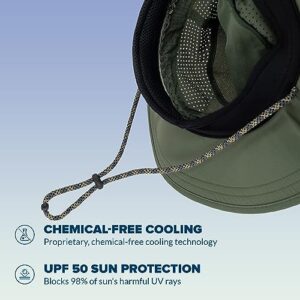 ARMORAY Cooling Boonie Bucket Hat - Wide Brim Adjustable Sun Hats for Men and Women- Army Green