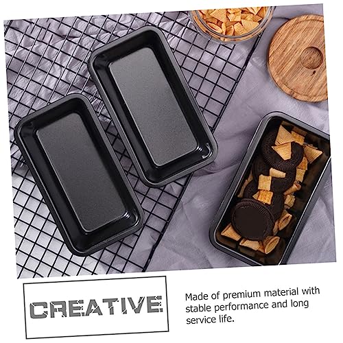 UPKOCH 4 Pcs bread toast box cake stencil rectangular Bread Toast rectangular bread pan broiler pan for oven toast baking tray metal toast baking toast baking tools carbon steel bakeware