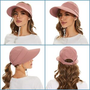 Century Star Womens Sun Hat Wide Brim UV Protection Summer Visor 2 in 1 Zip-Off Beach Hat for Women Golf Hats Outdoor Cap Black One Size