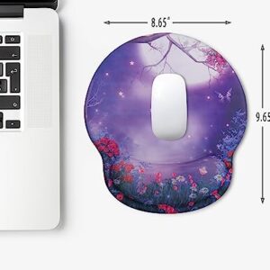 Round Ergonomic Mouse Pad with Wrist Support Rest,Purple