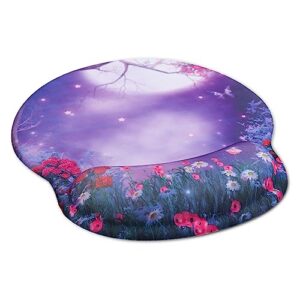 Round Ergonomic Mouse Pad with Wrist Support Rest,Purple