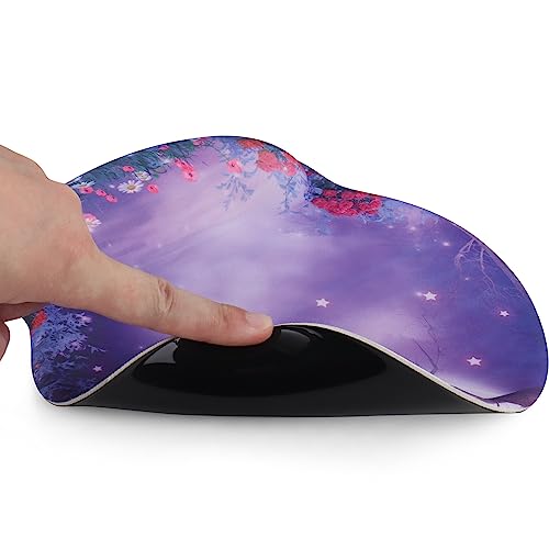 Round Ergonomic Mouse Pad with Wrist Support Rest,Purple