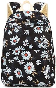 school backpack for teen girls women laptop backpack college bookbags middle school travel work commuter back pack(magritte-white)