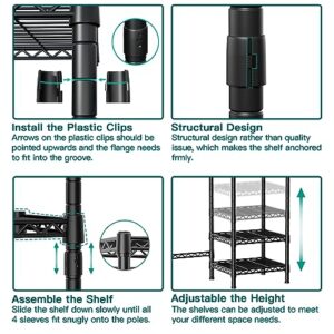 Ulif U7 Over The Washer and Dryer Storage, Laundry Room Heavy-Duty Space Saver with 6 Shelves and 2 Hanger Rods, Laundry Clothes Drying Rack and Toiletries Organizer, 47.2”W x 13.4”D x 77.4”H, Black