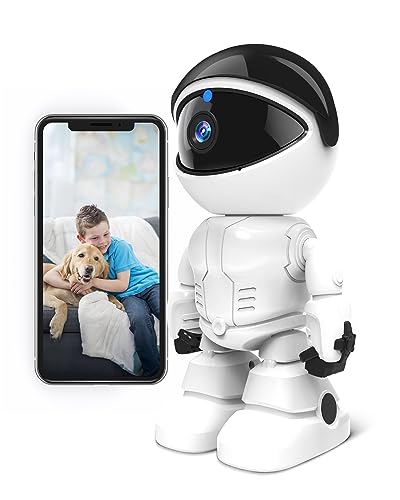 Indoor Camera,Wireless Security Camera, IP Camera 2K, WiFi Home Indoor Camera, Pet Camera with Phone App,Smart Pan Tilt 2.4GHz with IR Night Vision, Siren,Motion Detection for Baby and Pet (2K-White)