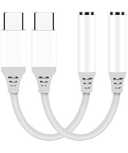 usb c to 3.5mm headphone jack adapter, 2 pack envel type c to aux audio cable compatible with iphone 15 pro max samsung galaxy s23 s22 s21 s20 fe ultra 5g, ipad pro, google pixel 5/6/7