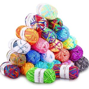 timgle 23 x 50 g acrylic yarn skeins 3013 yards of soft yarn for crocheting and knitting craft project, assorted colors starter crochet yarn bulk for adults and kids