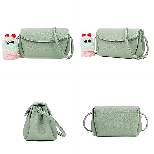 Crossbody Bags for Women Cross Body Bag Purses Women's Shoulder Handbags Small Leather Purse (Green)