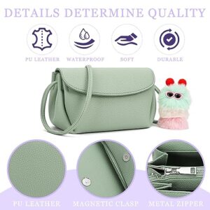 Crossbody Bags for Women Cross Body Bag Purses Women's Shoulder Handbags Small Leather Purse (Green)